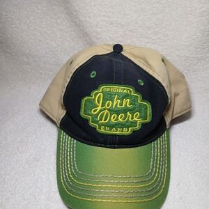 John Deere Black and Green Logo Hat